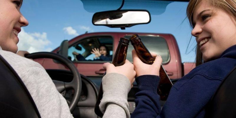 Two women in a car after an