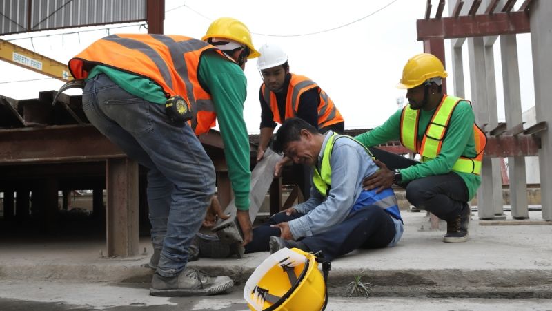Man injured in a construction site accident.