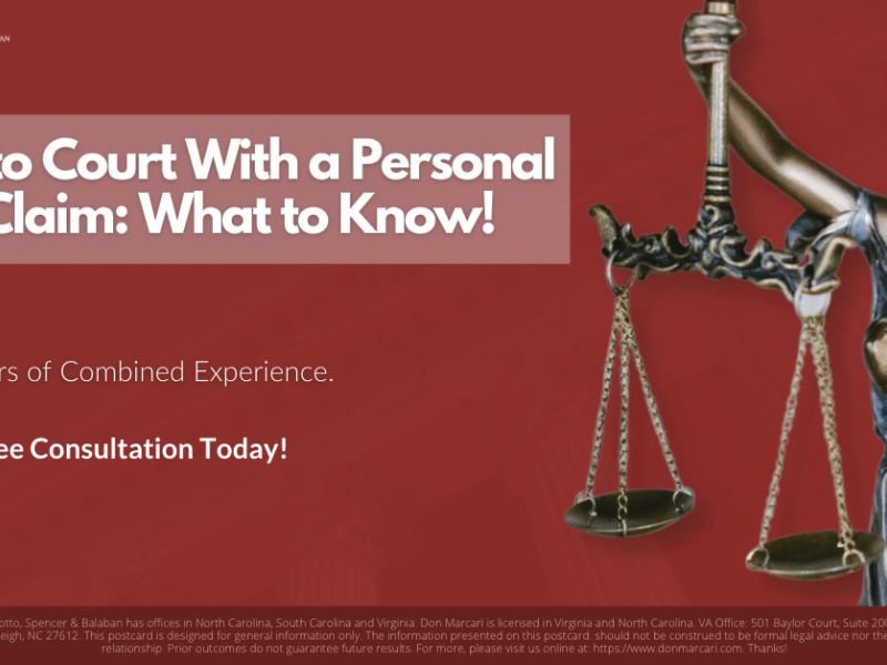 Personal injury claim guidance image with Lady Justice statue and legal consultation offer.