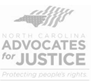 North Carolina Advocates for Justice logo, emphasizing legal support and protecting people's rights.