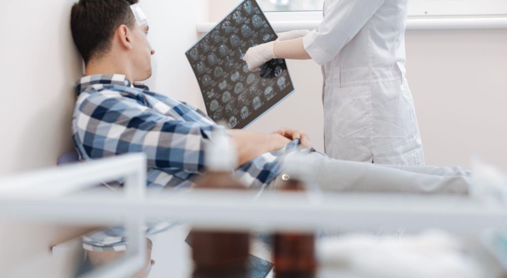 reviewing brain scans