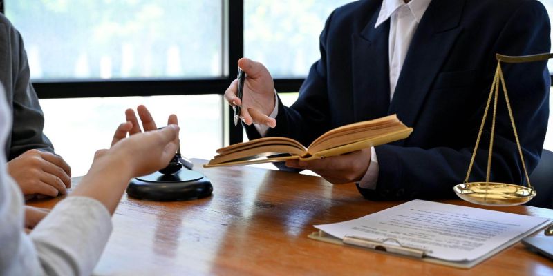 Person researching legal case for car accident lawsuit